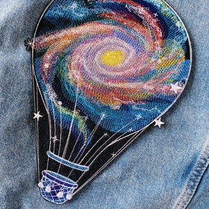 Galaxy Heißluftballon Patch: Kosmischer Nebel Applikation
