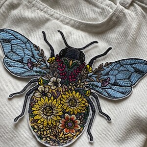 Bumble Bee Patch Ron On Patch Set Of 5 Bee Applqué Bee Embellshment - Foto 3