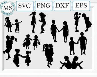 Download Children Silhouette Etsy