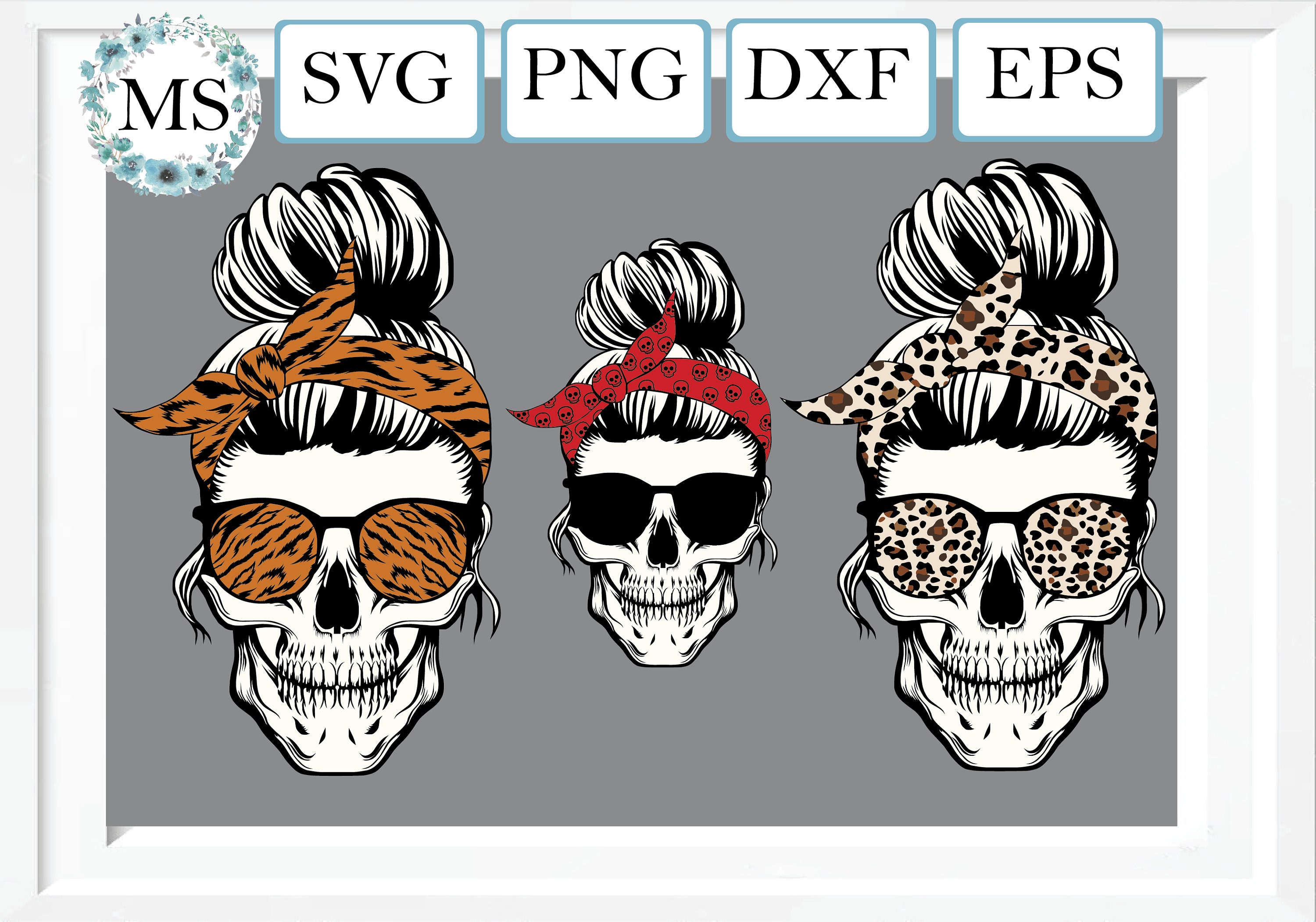 Download 50 % OFF Skull with bandana svg Skull with glasses svg Mom ...
