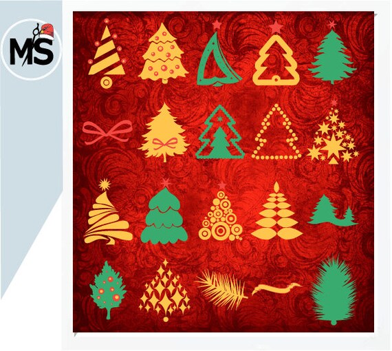 Christmas Tree Svg Cut Files Christmas Tree Silhouettes Svg Etsy