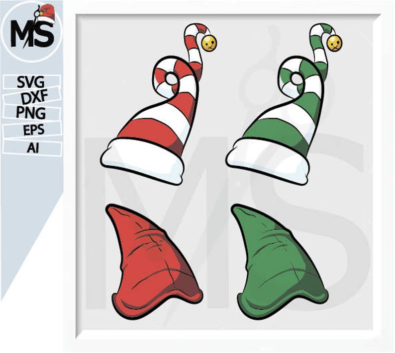 Download Christmas elf svg elf hat Silhouettes elf cut file Vector ...