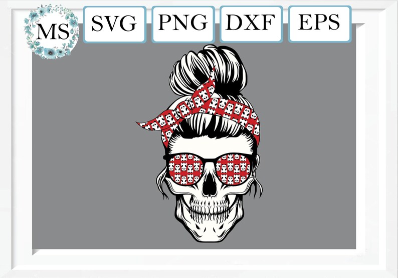 Download 50 % OFF Skull with bandana svg Skull with glasses svg Mom ...