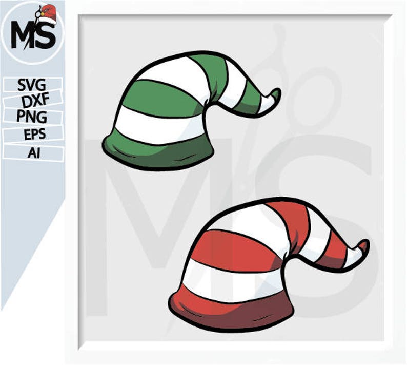 Christmas elf svg elf hat Silhouettes elf cut file Vector | Etsy