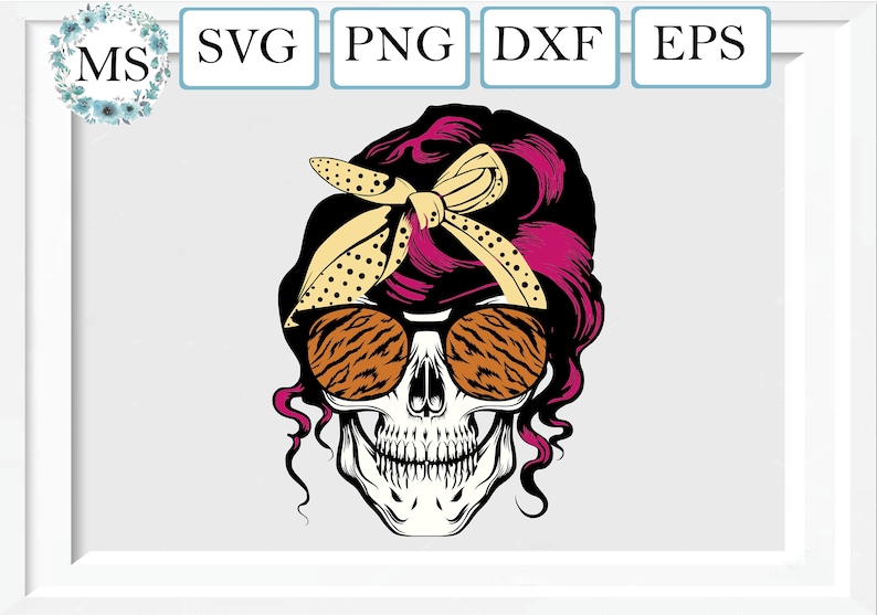 Download 50 % OFF Skull with bandana svg Skull with glasses svg Mom ...