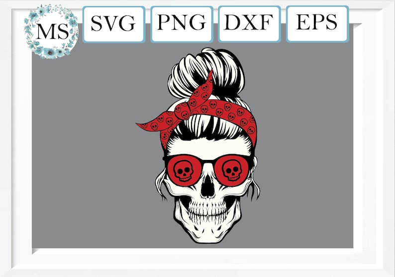 Download 50 % OFF Skull with bandana svg Skull with glasses svg Mom ...