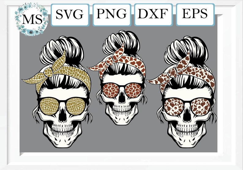 Download 50 % OFF Skull with bandana svg Skull with glasses svg Mom ...