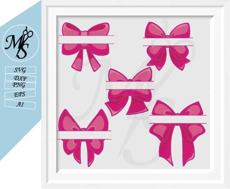 Download Bow SVG Bow Monogram Svg Monogram Frame Svg Silhouette Cut | Etsy