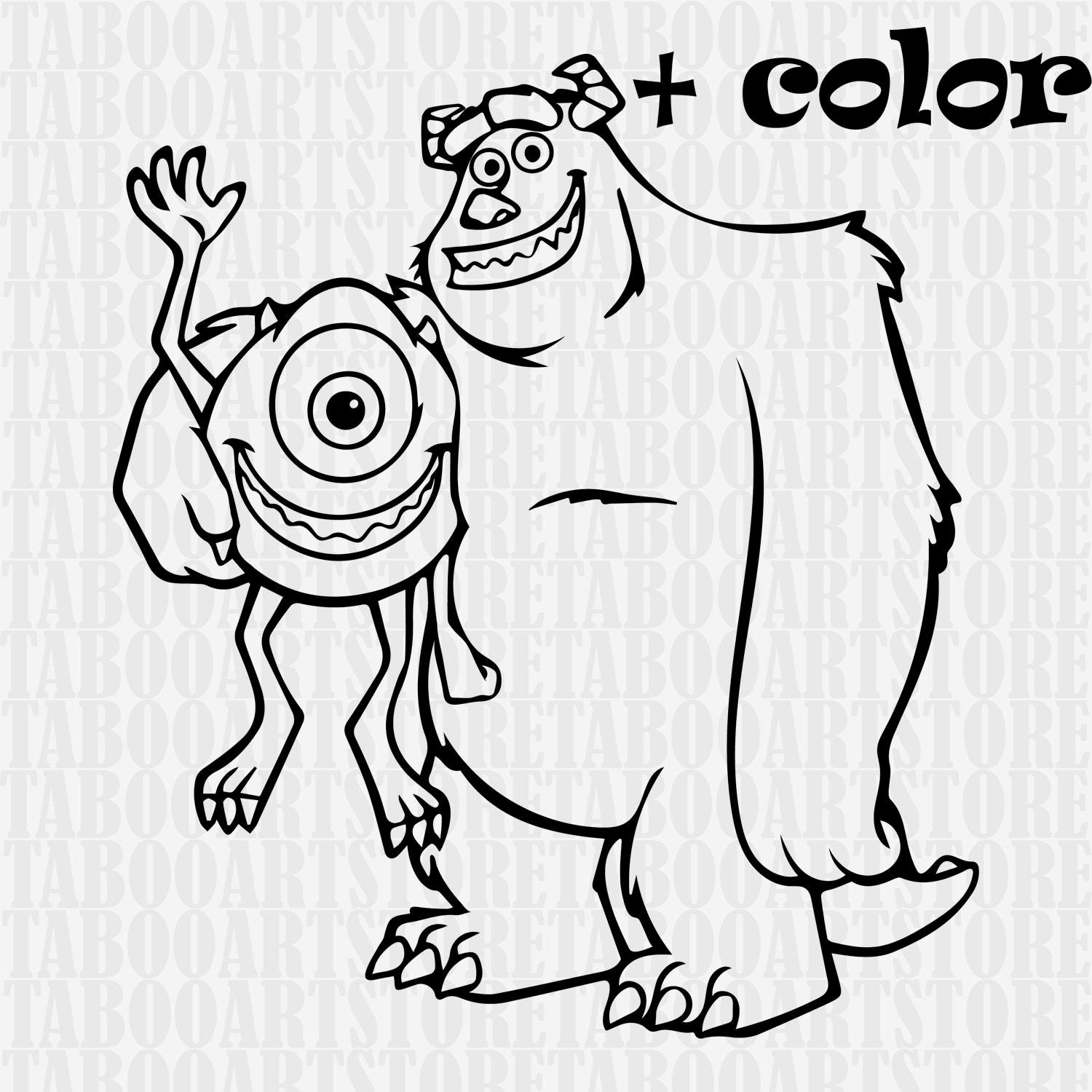 Monsters inc svg monsters inc Stencil Monsters inc clipart Etsy