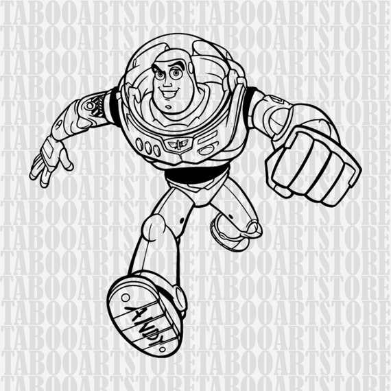 Svg Toy Story Buzz Lightyear Stencil Clipart Disney Instant Eps
