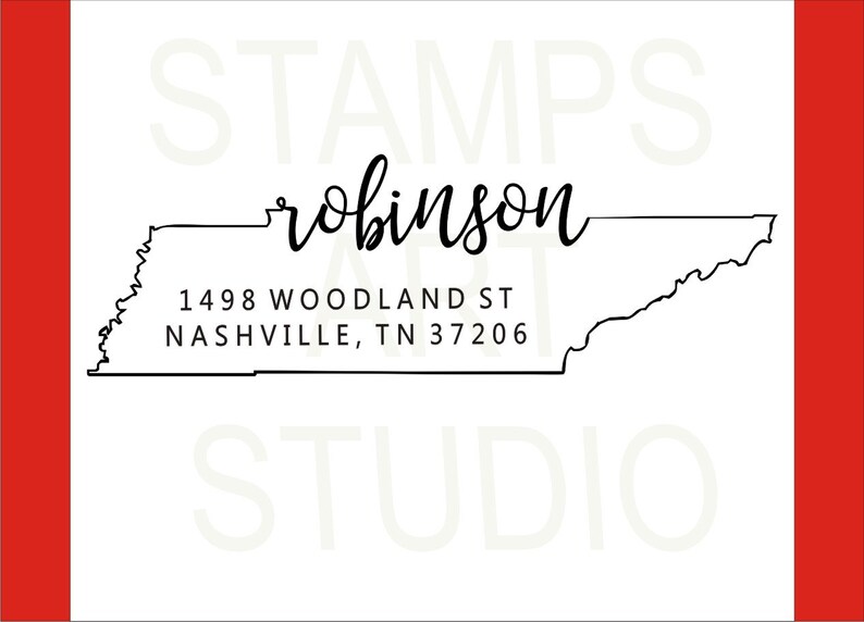 Tennessee Self Inking Address Stamp Wedding Stamp Address Etsy