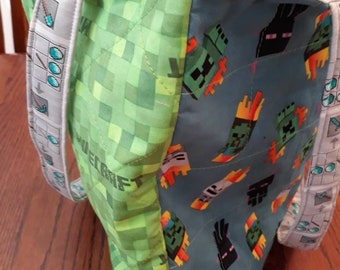 Minecraft Book Bag Etsy - roblox pocket edition minecraft logo tote bag