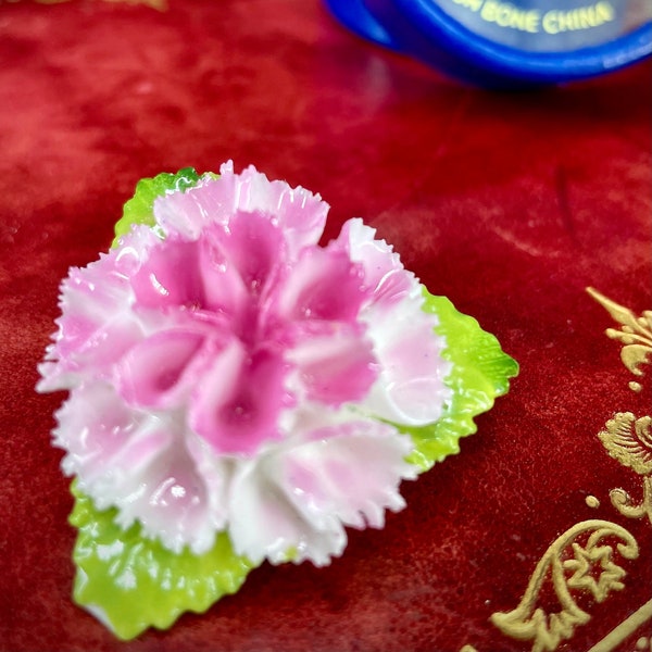 Vintage Brooch Porcelain Flowers Aristocrat handmade English Bone China
