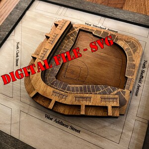 Chicago Baseball Field Layered Vector for Laser Cut Model