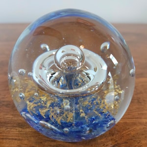 Vintage Glass Paperweight/Selkirk Style Vintage Paperweight/Waterdrop Paperweight