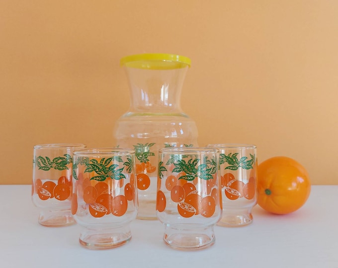 Vintage Orange Juice Set/vintage Orange Juice Decanter and Etsy