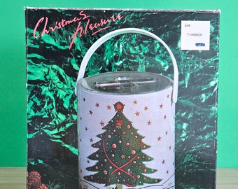 Vintage Christmas Tree Ice Bucket Or Small Cooler/Vintage Christmas Holiday Barware