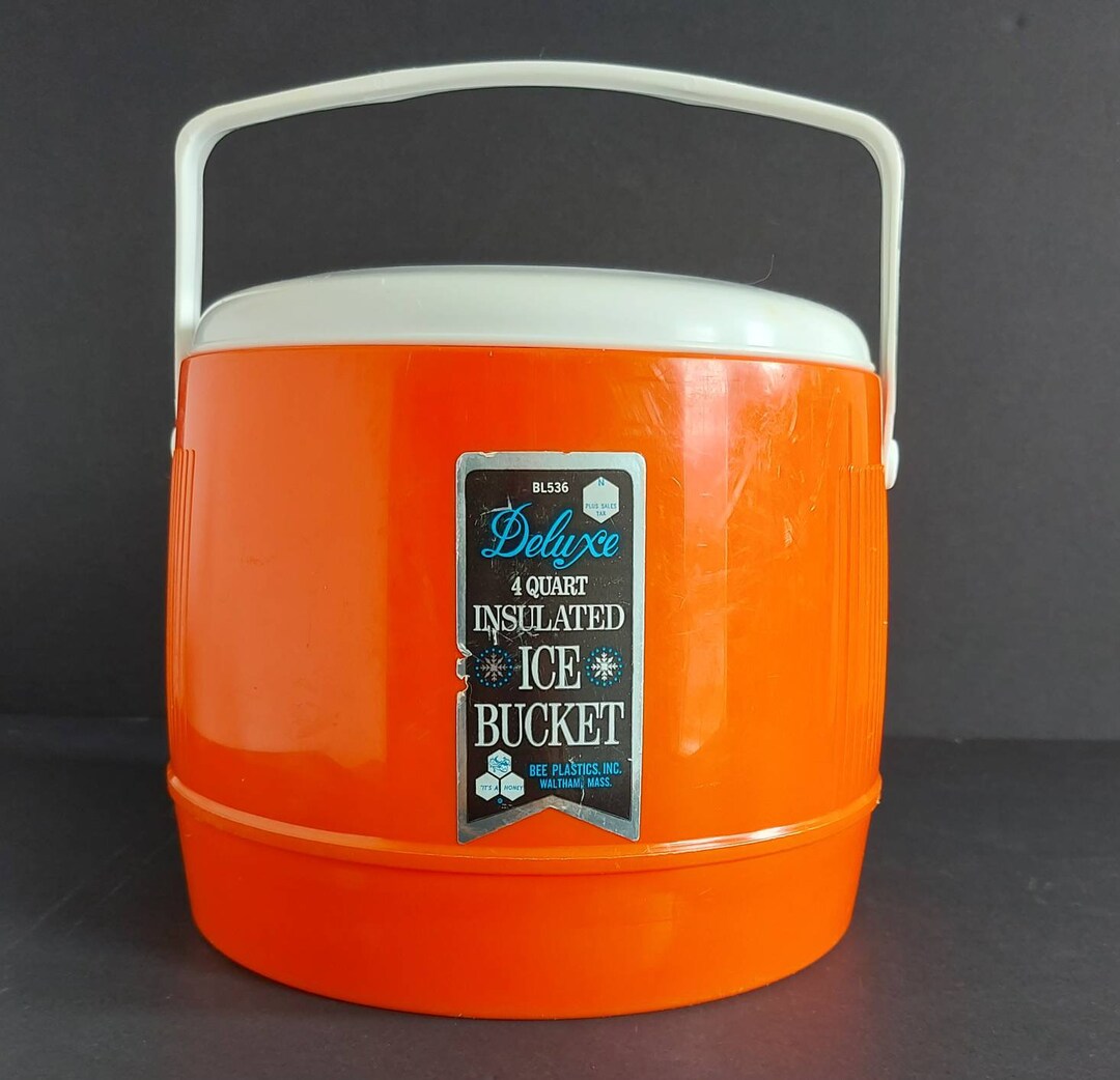 Vintage Orange Ice Bucket/vintage Cottage Ice Bucket/1970s Bee Plastics Ice Bucket Etsy