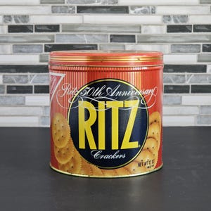 Ritz Crackers 50th Anniversary Tin, 1984 Nabisco  Crackers Tin