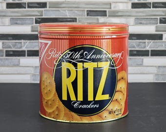 Vintage Ritz Crackers Tin Can: Collectible Advertising Box - Etsy