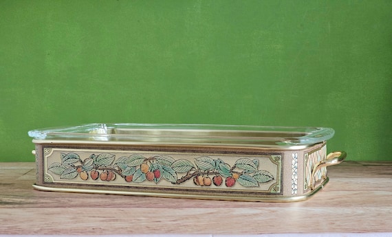 Vintage Pyrex 232 N Casserole Dish With Metal Carrier/pyrex