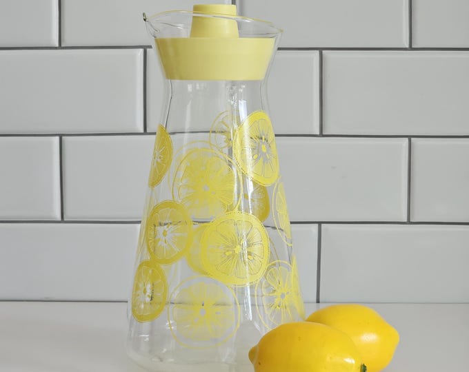 Vintage Pyrex 1.5 L Juice Pitcher Carafe With Lemon Slice Pattern/pyrex ...