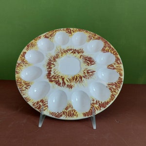 Vintage Ceramic Deviled Egg Nest Plate Made In Japan/Vintage Entertaining Serveware