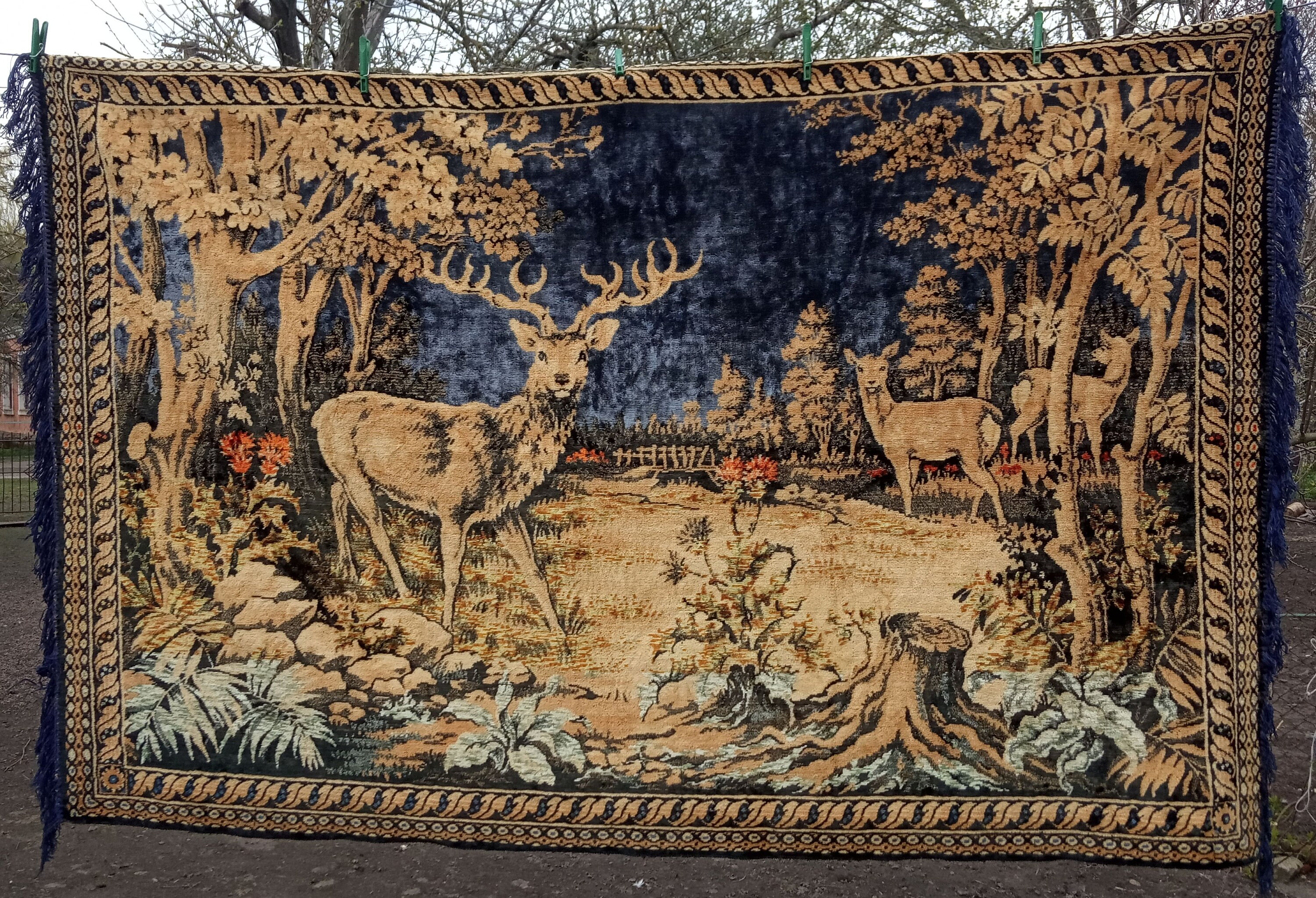 Vintage Velvet tapestry Vintage Carpet Woven tapestry Etsy