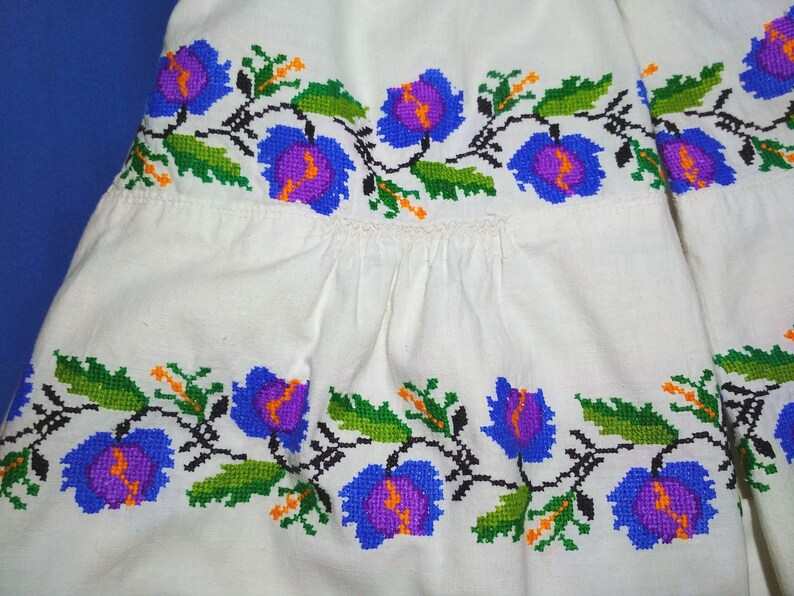 Embroidered ukrainian dress vintage vyshyvanka with blue etsy Embroidered ukrainian dress vintage vyshyvanka with blue etsy