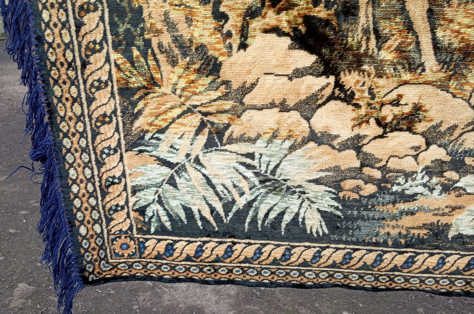 Vintage Velvet tapestry Vintage Carpet Woven tapestry Etsy