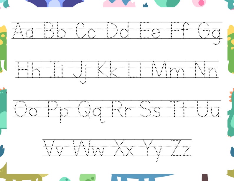 Alphabet Tracing Sheet Handwriting Practice Sheet Uppercase - Etsy Canada
