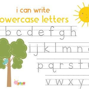 Alphabet Tracing Sheet Handwriting Practice Sheet Uppercase Lowercase Letter Spring Tracing Sheet Digital Print