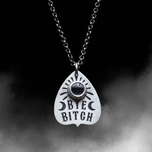 Sterling Silver Planchette Necklace: Witchy Gothic Spirit Board Pendant