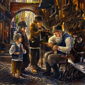 Shoemaker. Jewish Painting Judaica Fine Art, Giclée