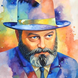 Lubavitcher Rebbe Painting: Contemporary Jewish Art on Canvas