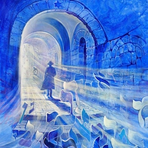 Mystique gust of Kabbalah in Tzfat-Safed, Abstract Contemporary Jewish painting on Canvas for Wall Home Decor by Alex Levin, Made is Israel