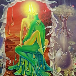 Surrealistic Painting: Amor Omnia Vincit, Giclée