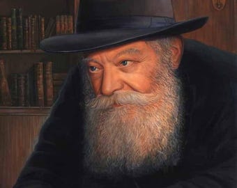 Portrait of the Lubavitcher Rebbe Menachem Mendel Schneerson - Chabad Fine Art Poster