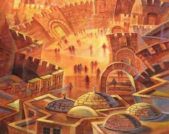 Path of Light Jerusalem Print – David's Tower Cityscape (Canvas, Metal, Acrylic)