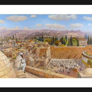 Birkat Kohanim, Fine Art On Paper 30&quot;x22&quot;, Framed and protected plexiglass. Artwork by Alex Levin, Israel