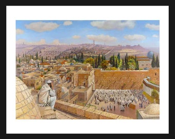 Judaica Fine Art Print, Birkat Kohanim (Framed 30x22 inches)