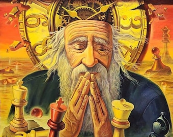 Meditation of Time Painting - Surreal Signed Canvas Print
