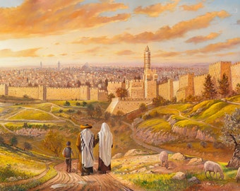 Willkommen in Jerusalem, Fine Art Poster, Größe 20x30, 24x36 oder 32x48 Zoll