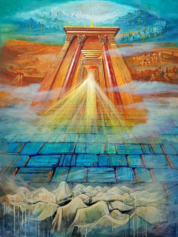 Rising Of The Third Jerusalem Temple Original Painting Modern Etsy