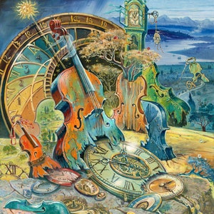 Pintura surrealista: Milagro del nacimiento, Giclée