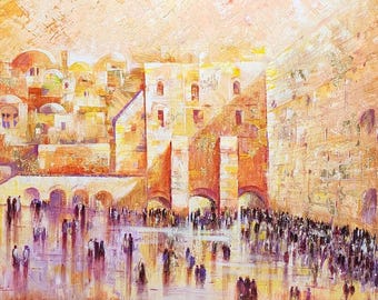 Golden Whispers of Jerusalem - Kotel Art, Canvas Framed, Metal Print or Acrylic Glass