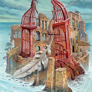 Surrealistic Painting: Never Too Late, Giclée