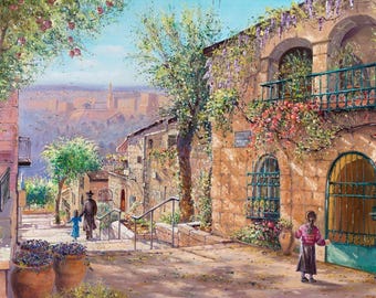 Jerusalem Street Scene Wall Art – Tower of David, Old City View (Canvas, Metal, Acrylic)