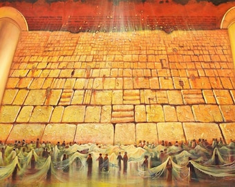 Divine Covenant Kotel Torah Light Judaica Artwork – Framed Canvas, Metal, Acrylic Glass