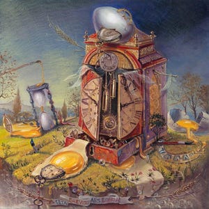Ars Longa Vita Brevis Surreal Still Life Print, Alex Levin Renaissance Art (Framed Canvas)